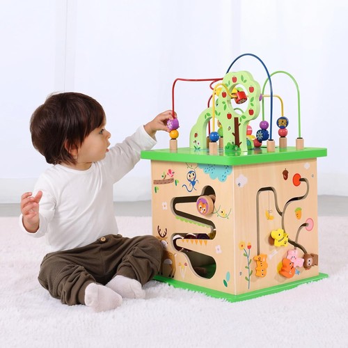 Wooden activity cube - activity,